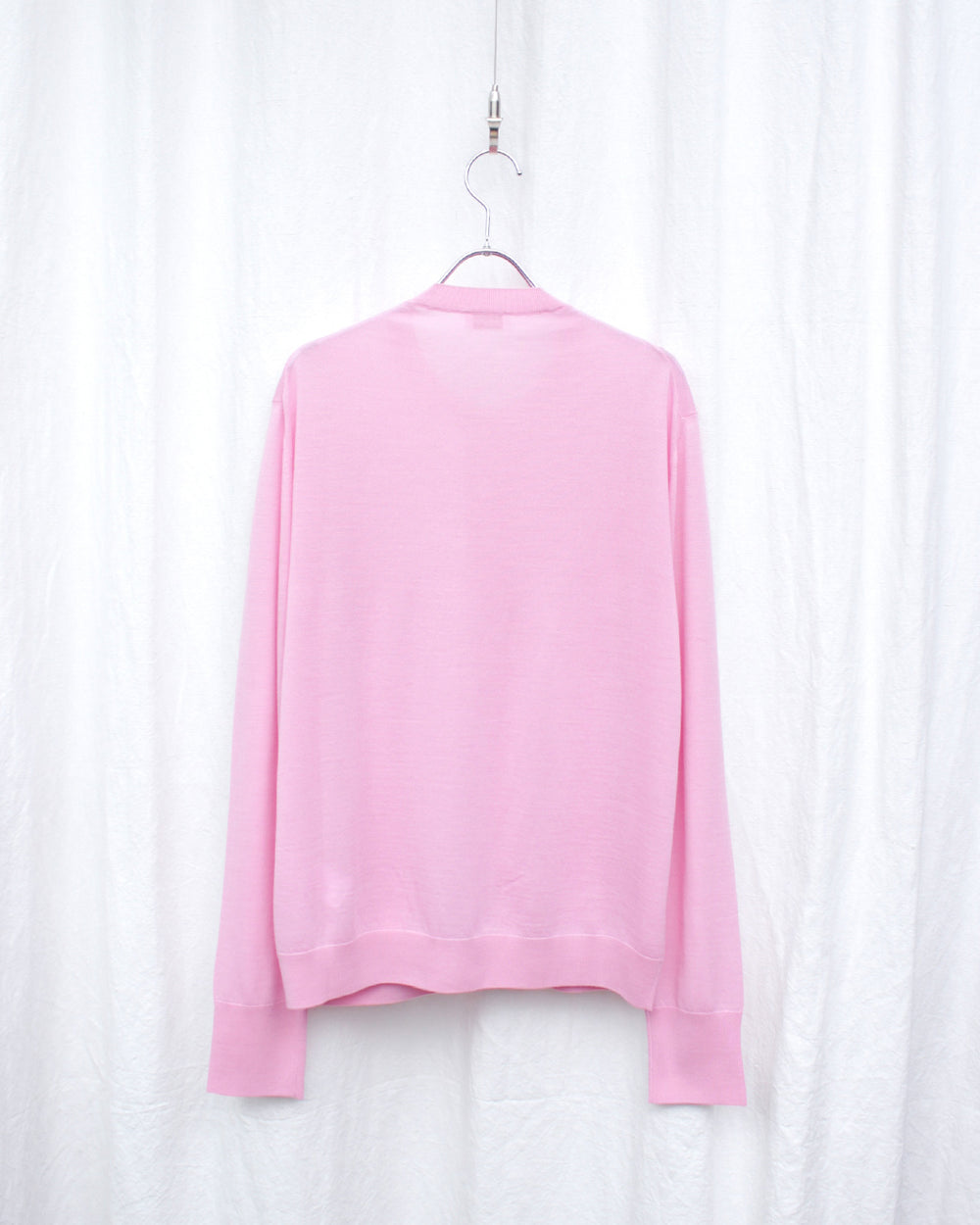 MANHOLE / HIGH GAUGE CREWNECK CARDIGAN (MNH24-001) Pink – Mukta / Sal