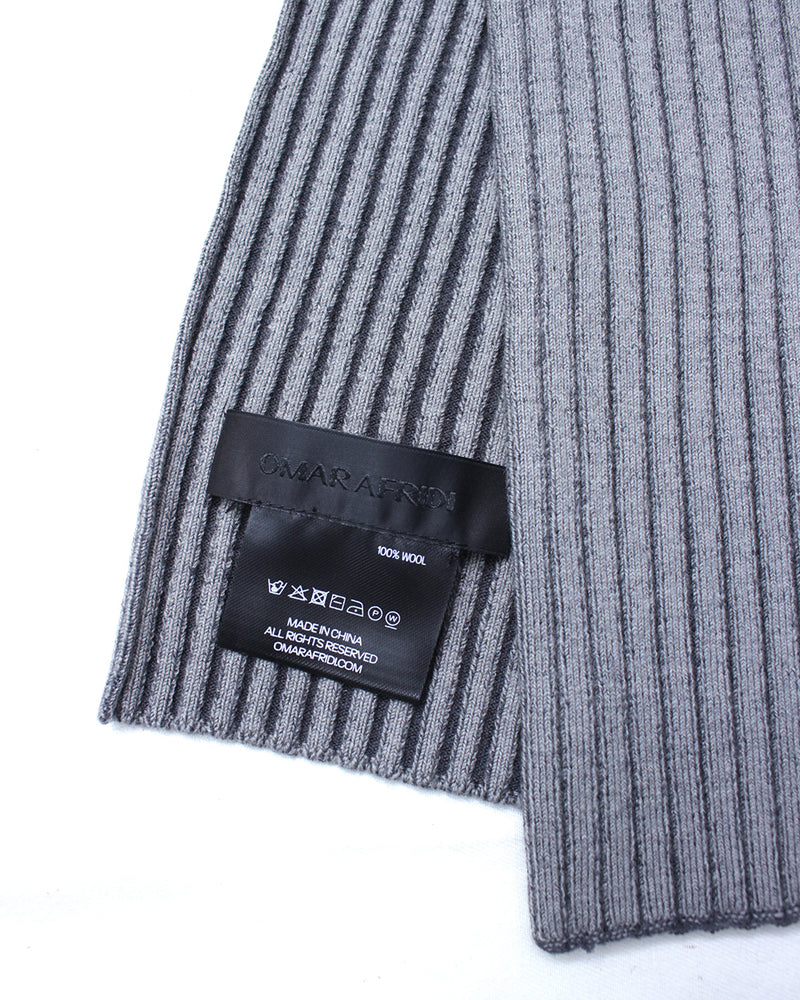 OMAR AFRIDI / ARTICULATED KNITTED SCARF - L.Grey (OA-AW25-ACC-105-04)