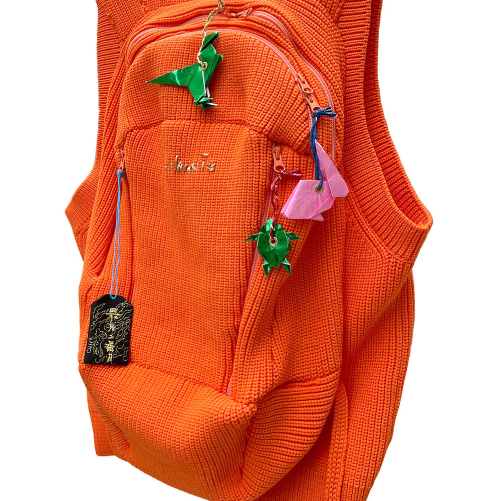 penultimate ニットバッグベスト　mukta penultimate / TRAVELER KNIT VEST (KT-11-SS24) Orange – Mukta / Sal