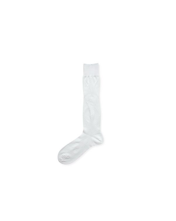 Mukta / Sal / "SMITH" ARGYLE SOCKS - Pearl (NOUTOMI-02)