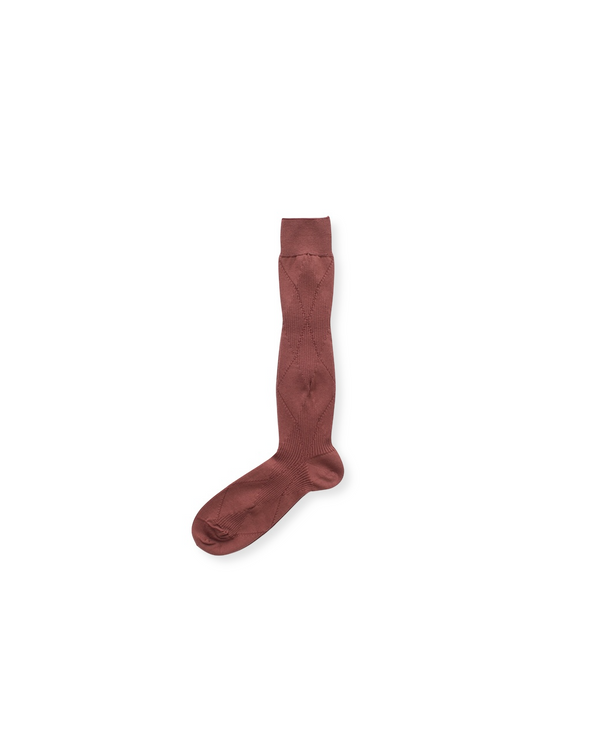 Mukta / Sal / "SMITH" ARGYLE SOCKS - Brick (NOUTOMI-02)