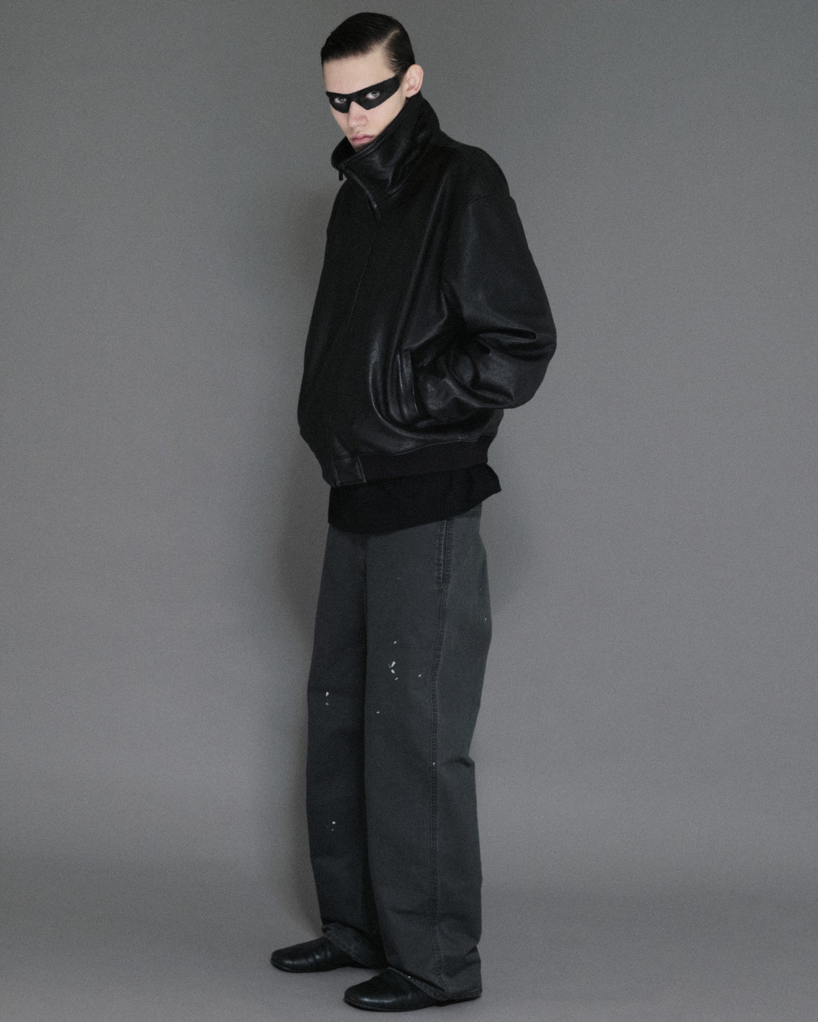 I SHII / CLUBMAN LEATHER FLIGHT JACKET - Black (i SHII-17) – Mukta