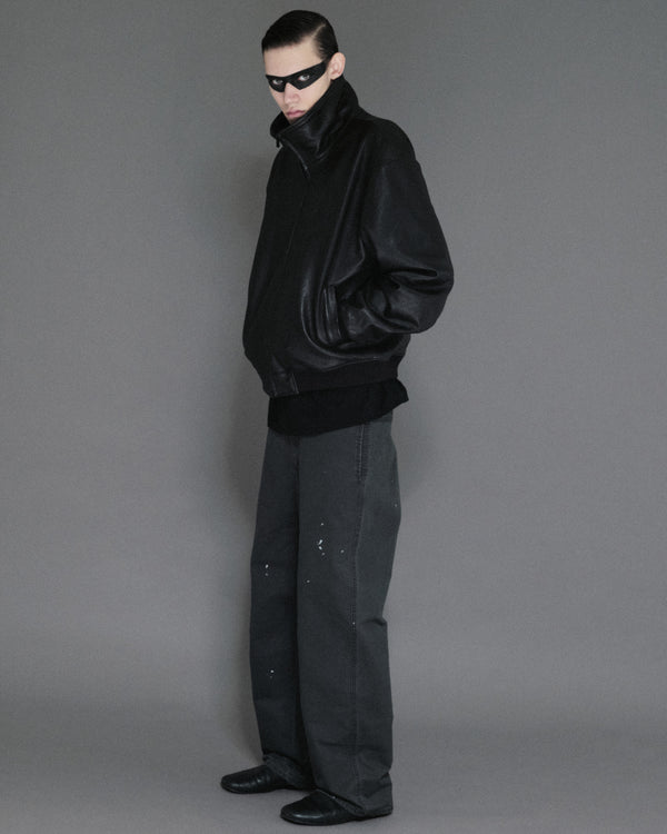 I SHII / CLUBMAN LEATHER FLIGHT JACKET - Black (i SHII-17)