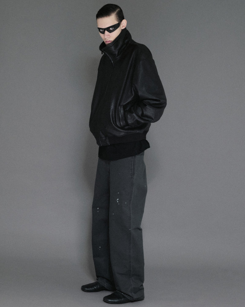 I SHII / CLUBMAN LEATHER FLIGHT JACKET - Black (i SHII-17)