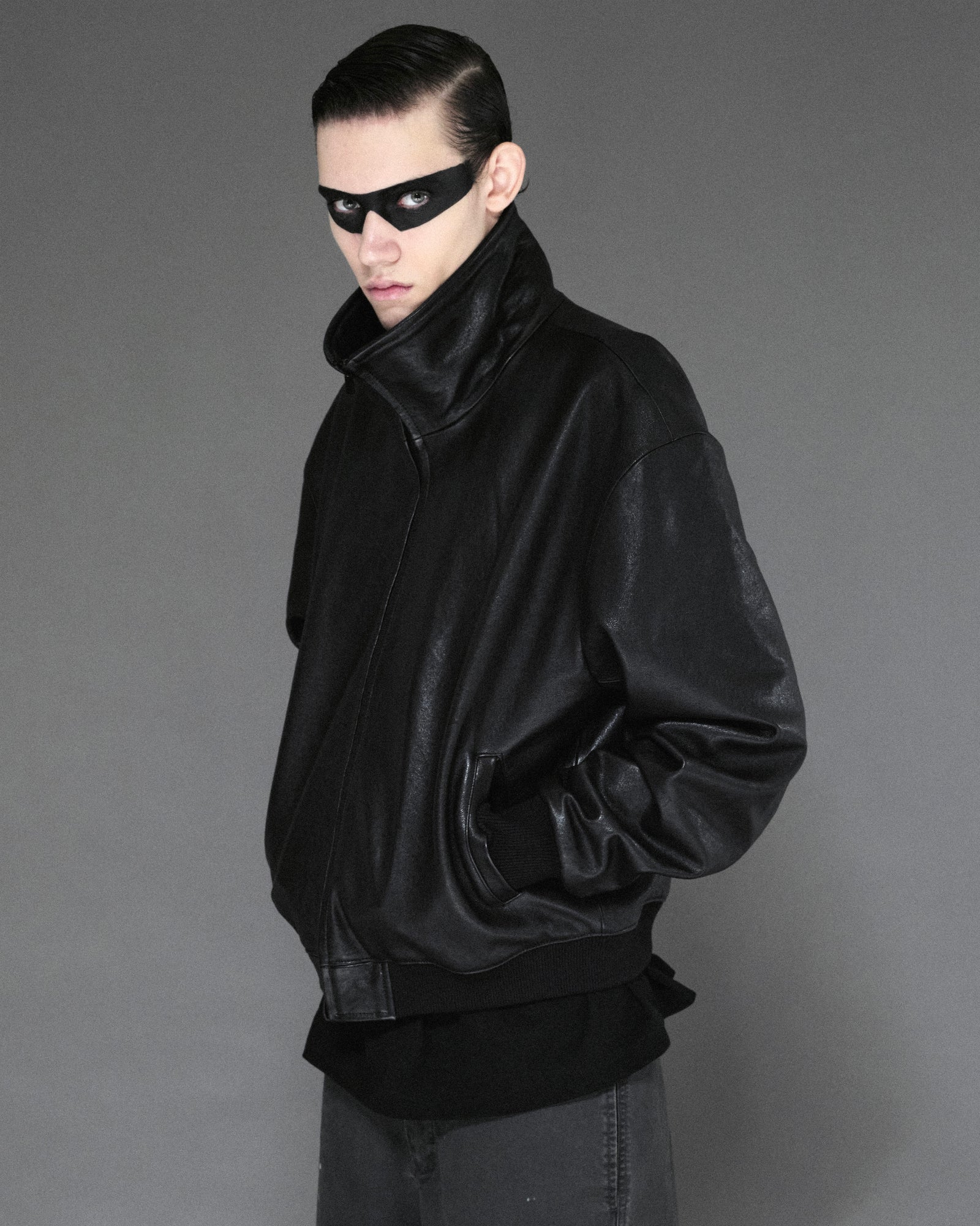 I SHII / CLUBMAN LEATHER FLIGHT JACKET - Black (i SHII-17) – Mukta