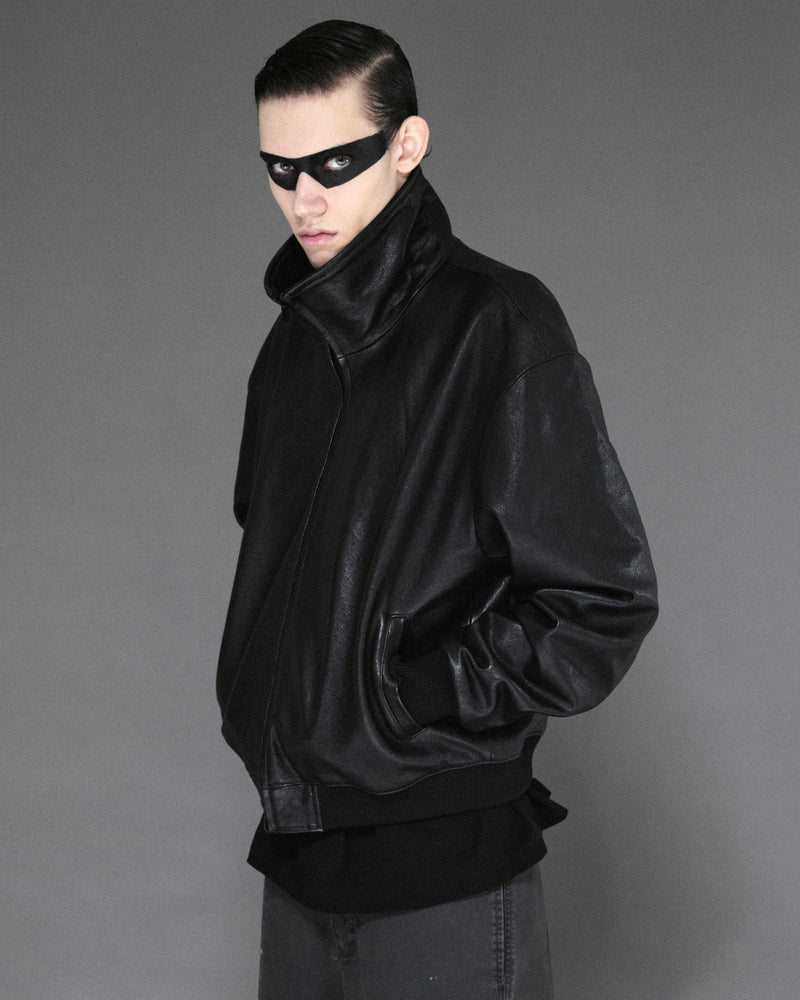 I SHII / CLUBMAN LEATHER FLIGHT JACKET - Black (i SHII-17)
