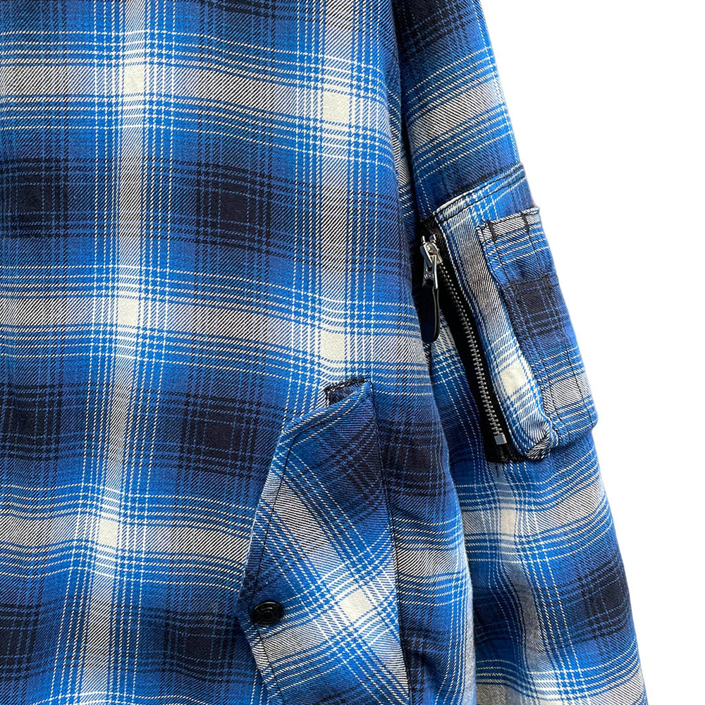 Ra-Fu FOSTEX GARMENTS オンブレチェック MA-1 RAFU ラフ MA-1 (RAFU019) Blue – Mukta / Sal
