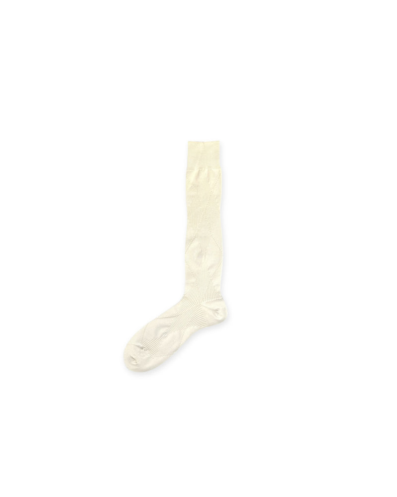 Mukta / Sal / "SMITH" ARGYLE SOCKS - Ecru (NOUTOMI-02)