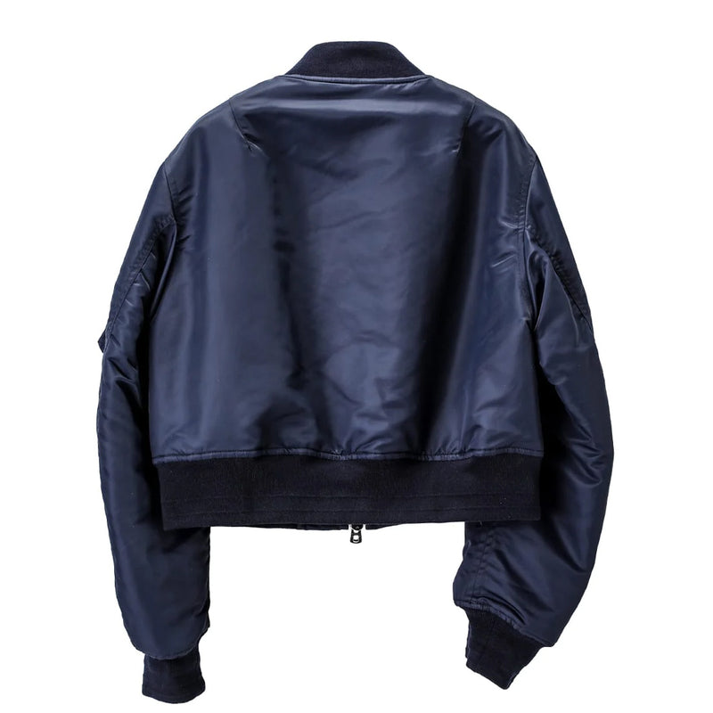 TWO-WAY CROPPED BOMBER JACKET. (SJ.0018BAW23) Midnight