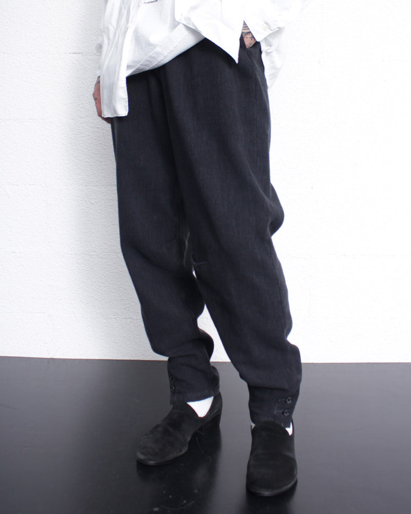 KOZABURO / TAPERED EASY PANTS (0318-P-001) Sulfurized Black