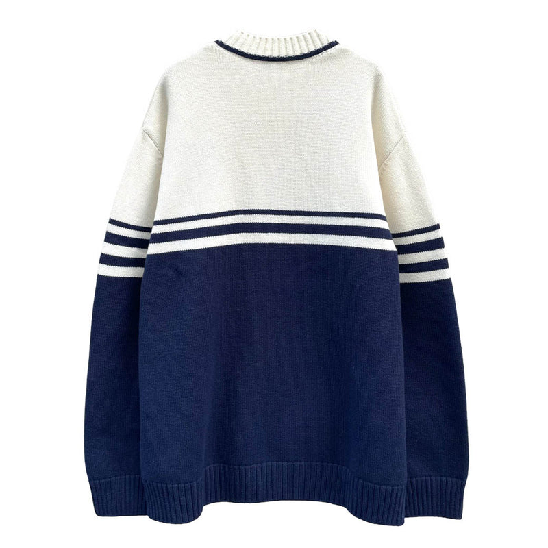 MOTIF JUMPER (MA23KN07-KN04-510) Ivory And Navy