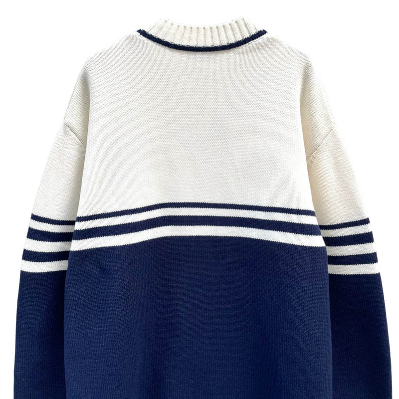 WALES BONNER / MOTIF JUMPER (MA23KN07-KN04-510) Ivory And Navy