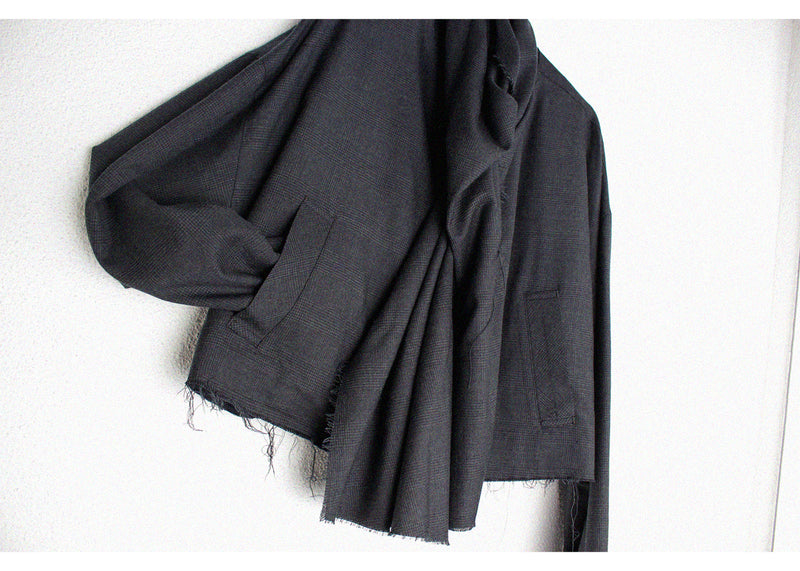 SULVAM / SHORT SCARF BLOUSON - Gray (WW-Y01-110)
