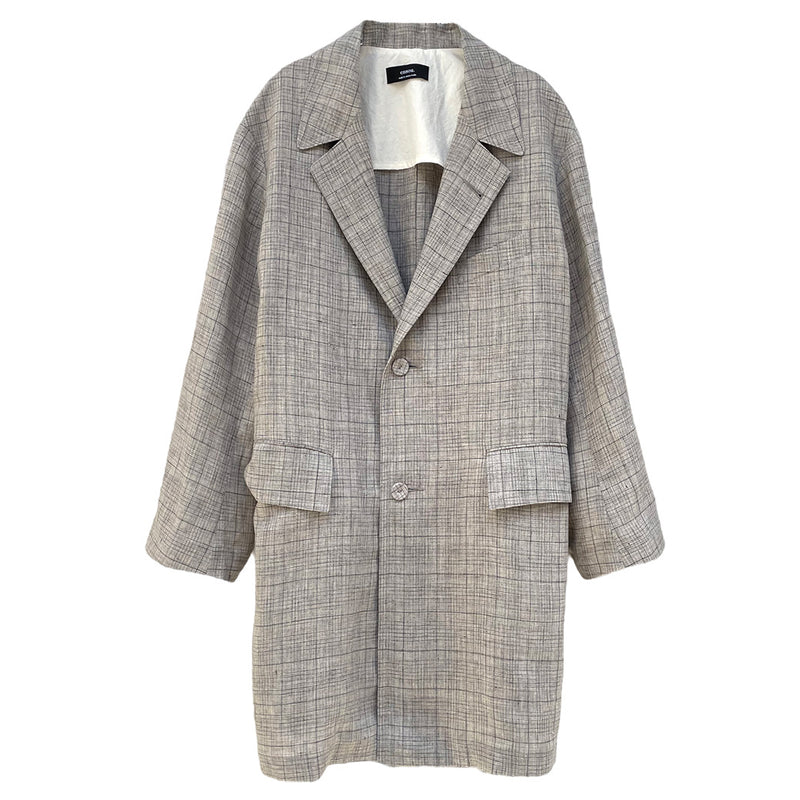 ensou. エンソウ PS EASY COAT (PS EASY COAT) Pebble Grey Plaid 