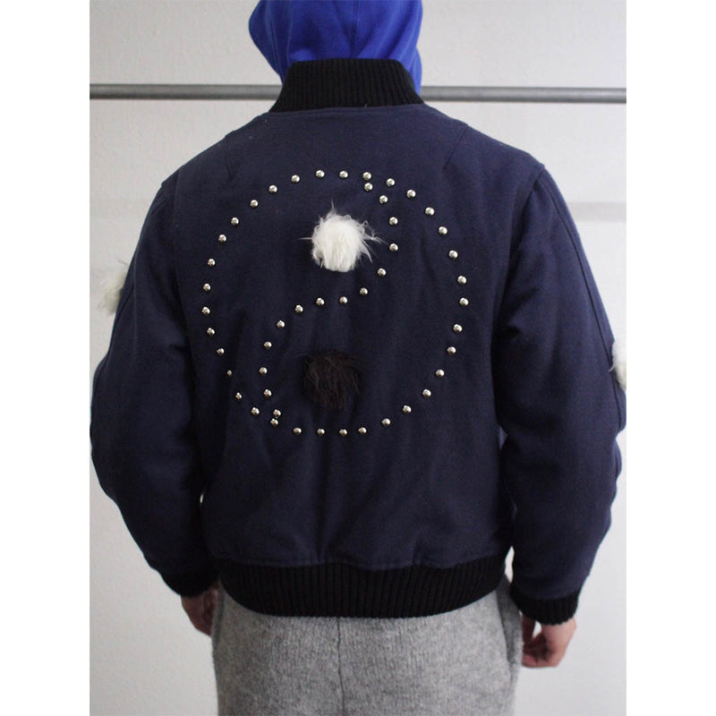 EX STUDDED WOOL STADIUM JACKET (13422005) Navy