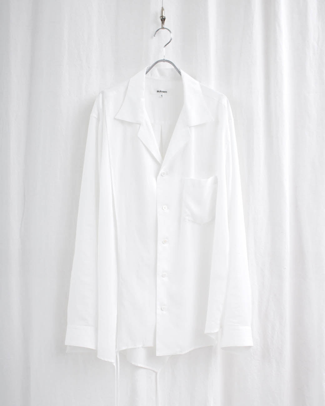 トップス sulvam open coller shirt 22ss sulvam - オープンカラーシャツ / Broad open collar shirt / ブラック