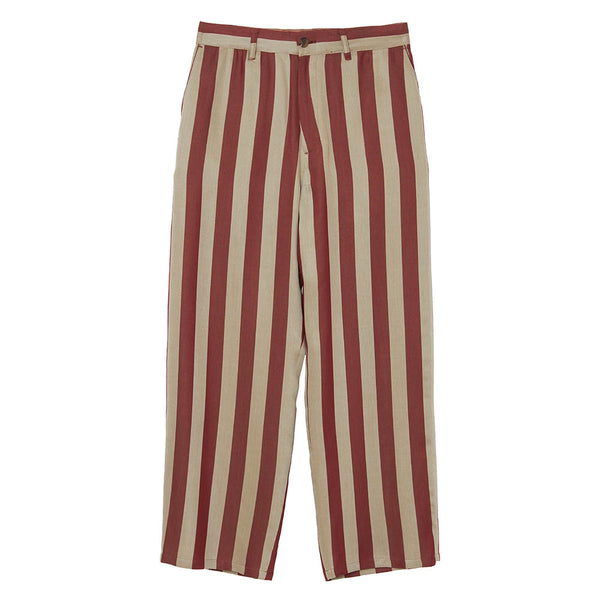 SATIN STRIPE TROUSERS (M223-0406) Red Ivory