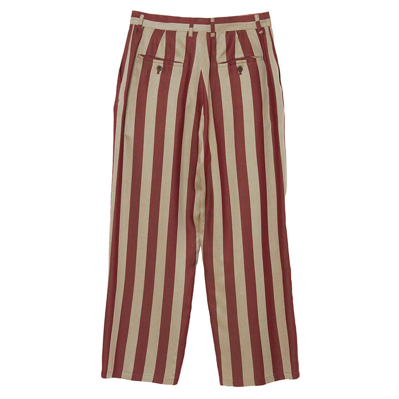 SATIN STRIPE TROUSERS (M223-0406) Red Ivory