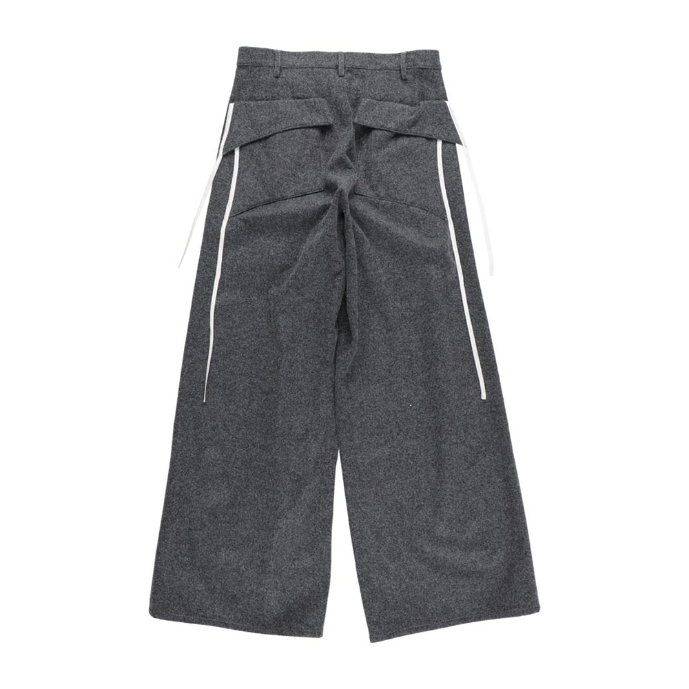 sulvam サルバム FLANO PIPING WIDE PANTS (SS-P02-110) Gray – Mukta / Sal