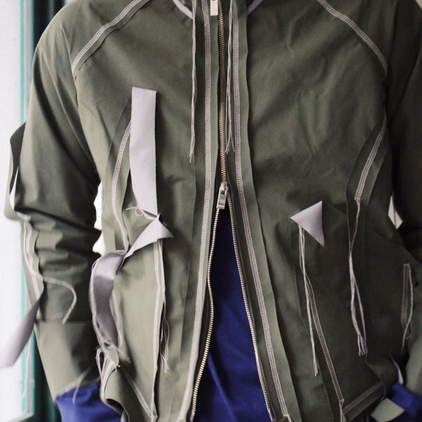 ジャケット・アウター sulvam CUTTING SHORT BLOUSON sulvam サルバム CUTTING SHORT BLOUSON (SR-J06-300) Khaki – Mukta / Sal
