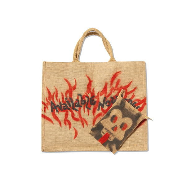AN BORN IN HELL SCRIM TOTE WITH POUCH (SS21-G5AN-AC-02) Natural