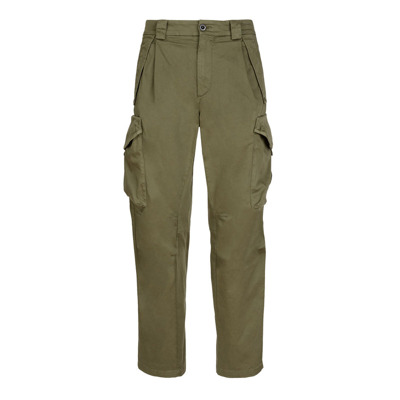 STRETCH SATEEN LOOSE FIT CARGO PANTS (14CMPA059A 005694G) Bronze Green