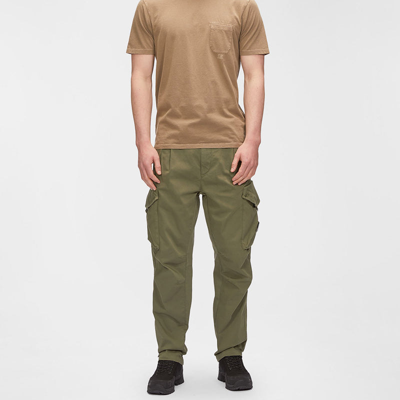 STRETCH SATEEN LOOSE FIT CARGO PANTS (14CMPA059A 005694G) Bronze Green