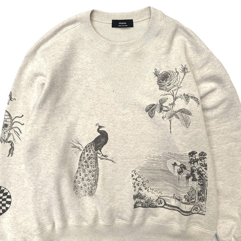 ensou. MULTI-PRINT SWEATSHIRT-