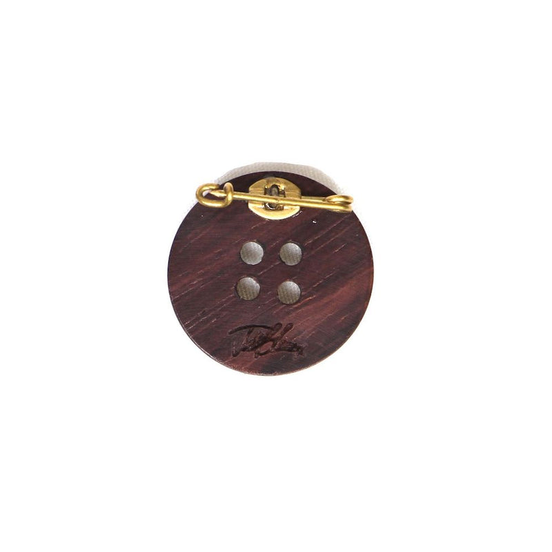 WOODEN BUTTON BROOCHES (BRW)
