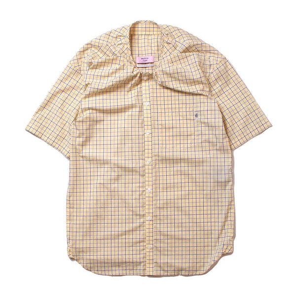 TUCK NECK S/S SHIRT (MRSS22-425SY) Yellow Check
