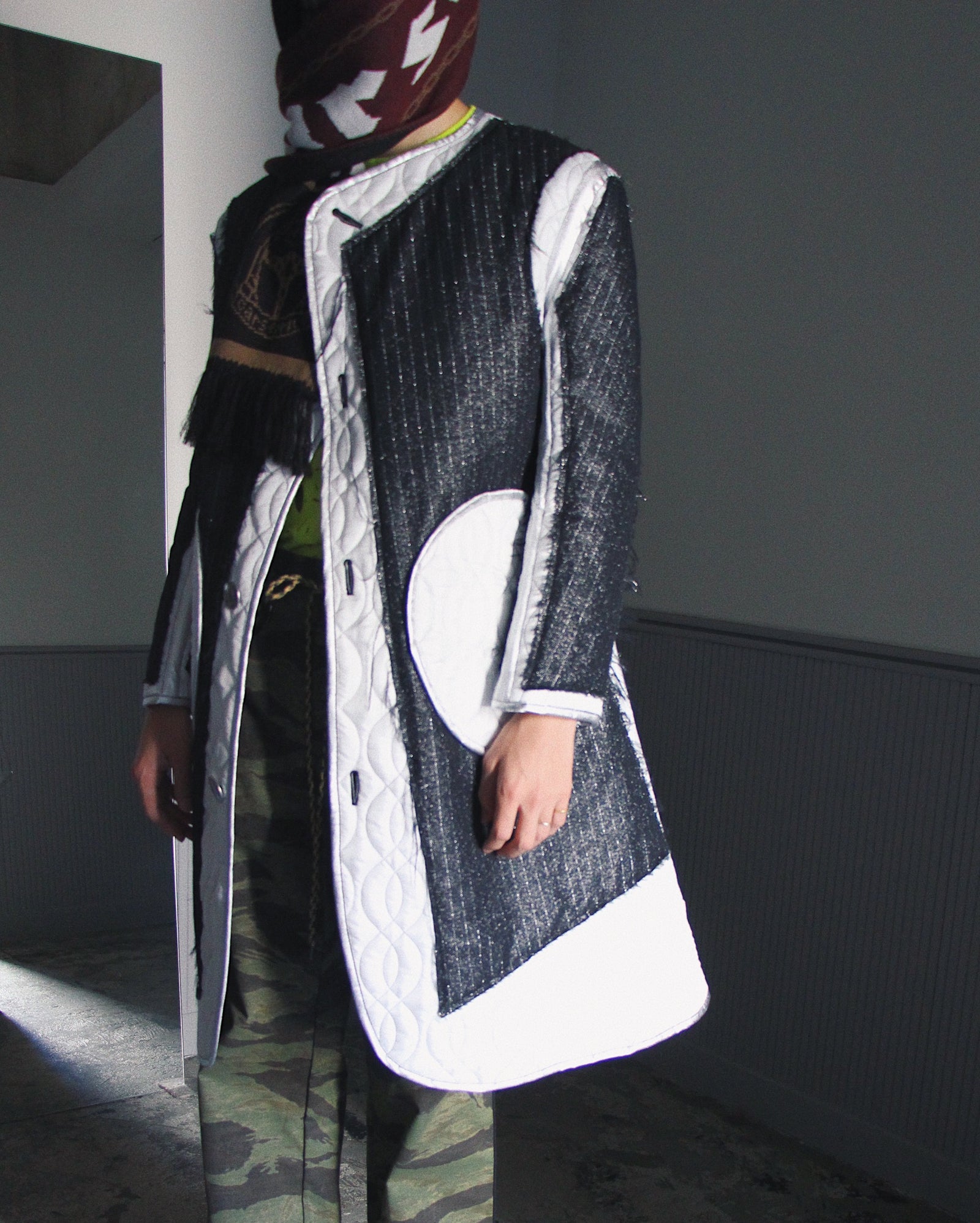 sulvam / QUILTING PATCHWORK COAT (SO-C06-110) BLACK – Mukta / Sal