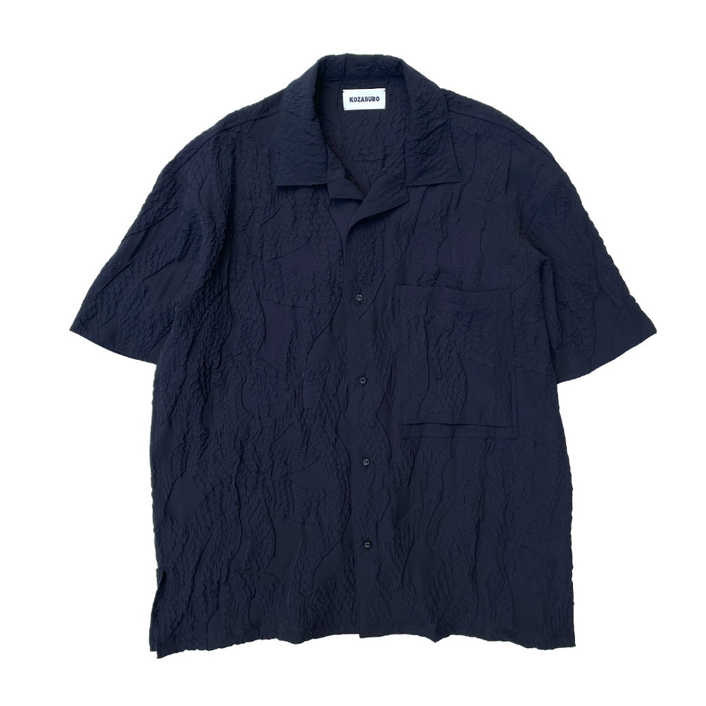 KOZABURO コウザブロウ EMBOSSING COLLAR SS SHIRTS (S