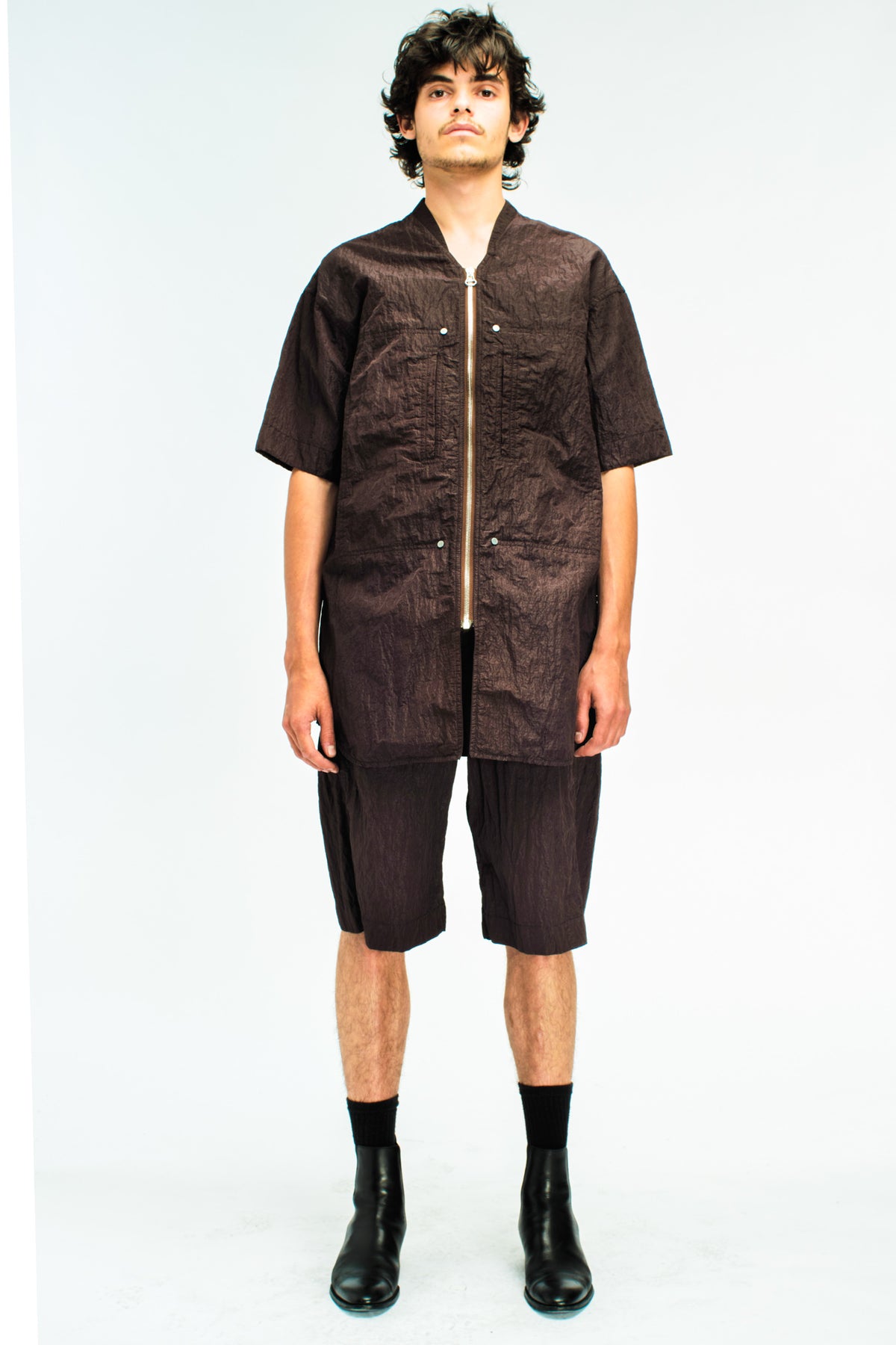 Omar Afridi リブニット Omar Afridi / DRAPED L/S TOP (SS25-JER-104-01) Black – Mukta