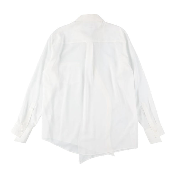 CURVED PLAKET DOUBLE COLLAR SHIRTS (SQ-B09-010) White