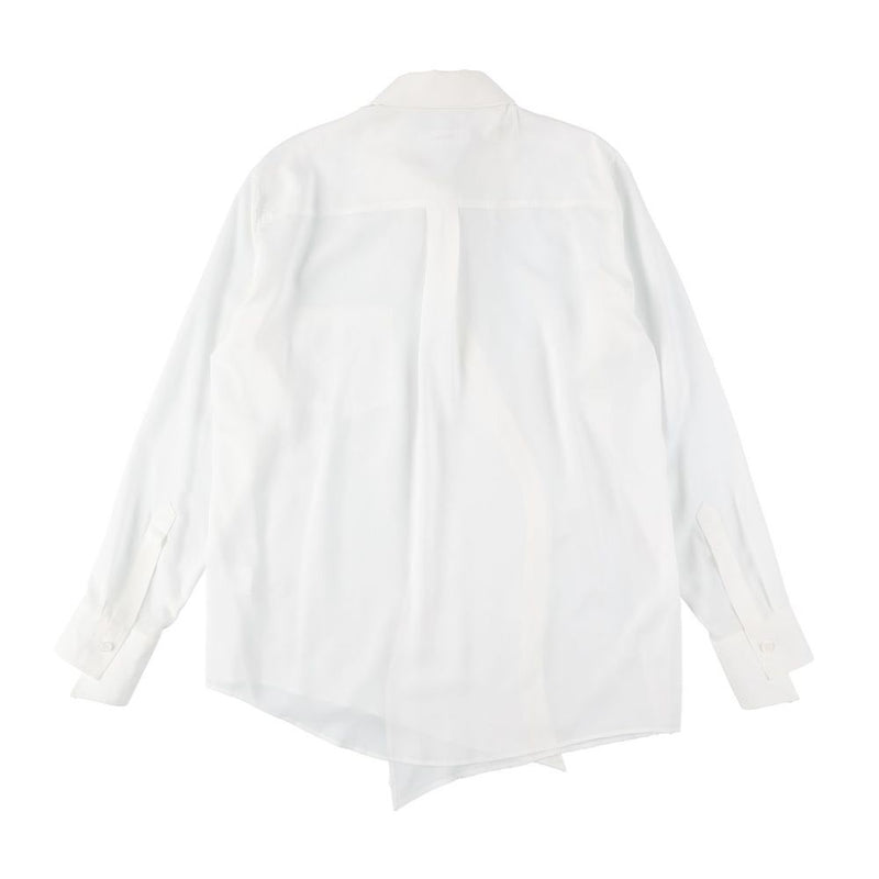 CURVED PLAKET DOUBLE COLLAR SHIRTS (SQ-B09-010) White
